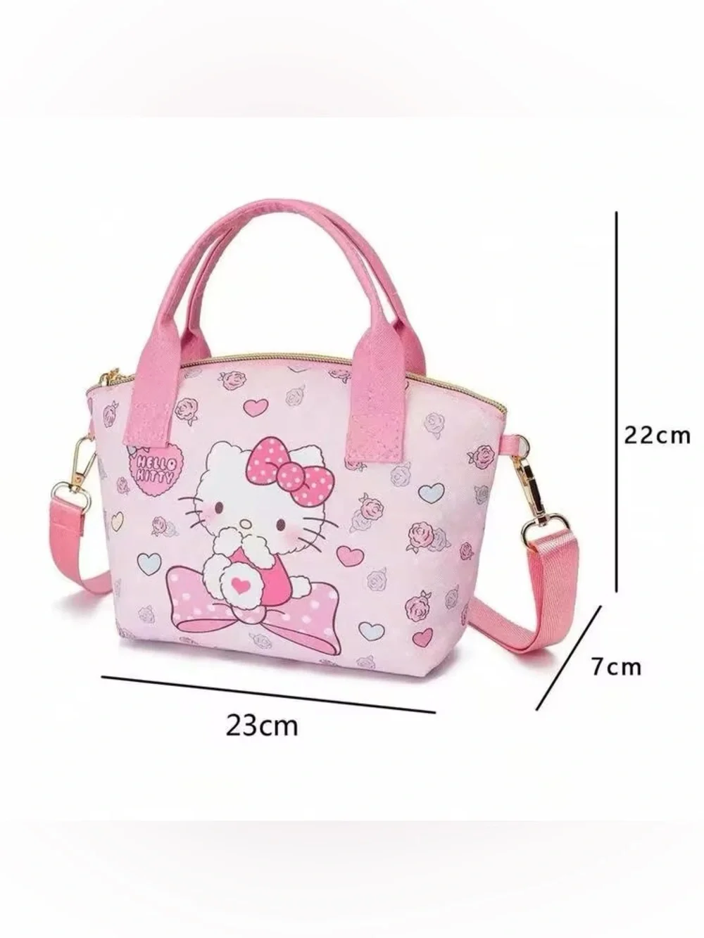 Hello Kitty Pink and Peach Mini Shoulder Tote Cute